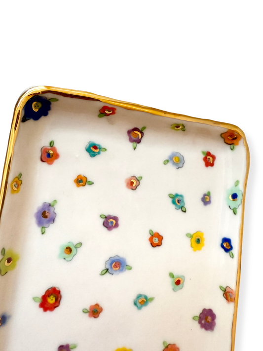 Small Flower Medium Rectangular Platter