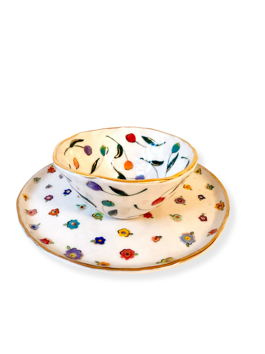 Small Flower Medium Plate