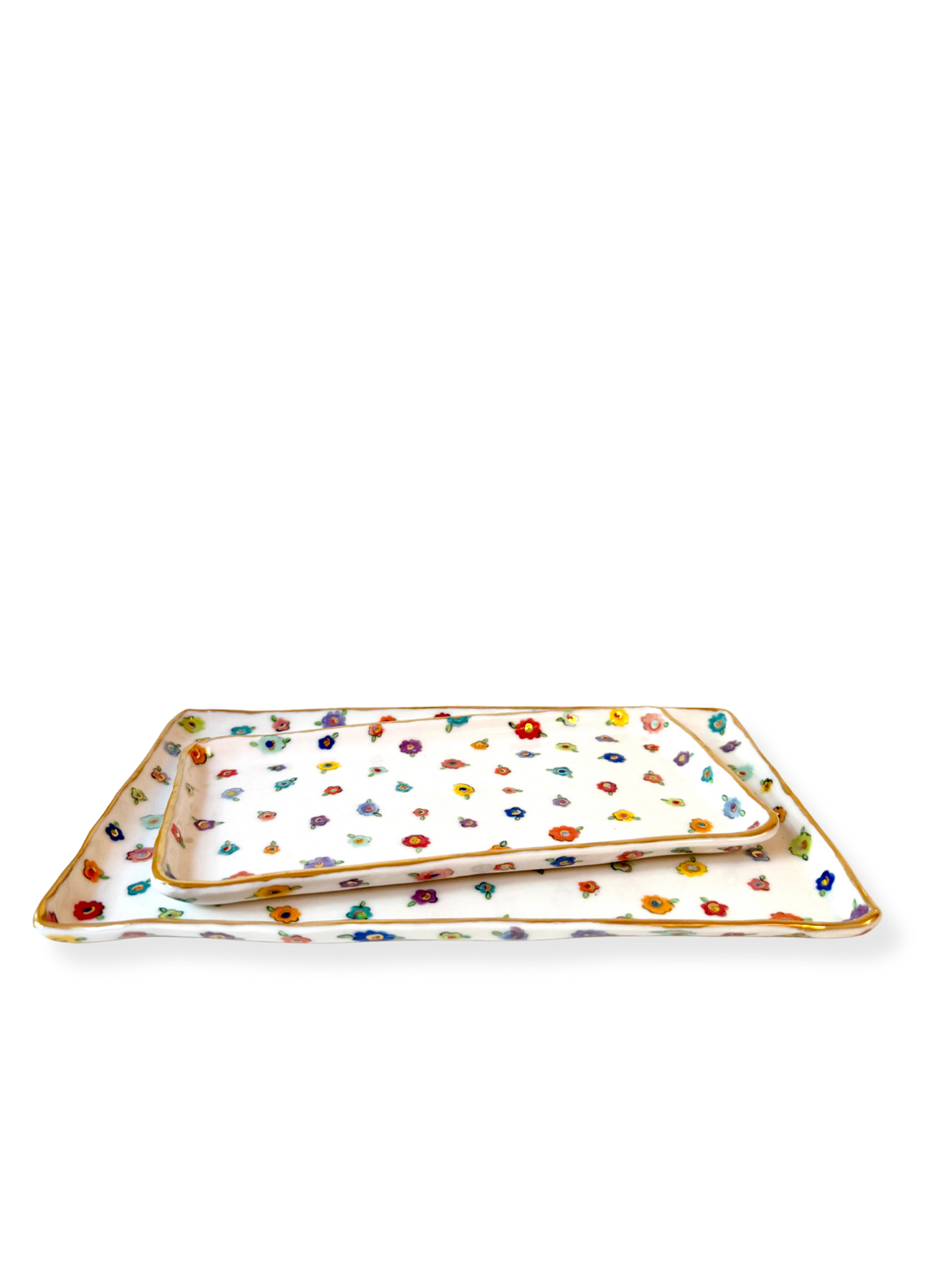 Small Flower Medium Rectangular Platter