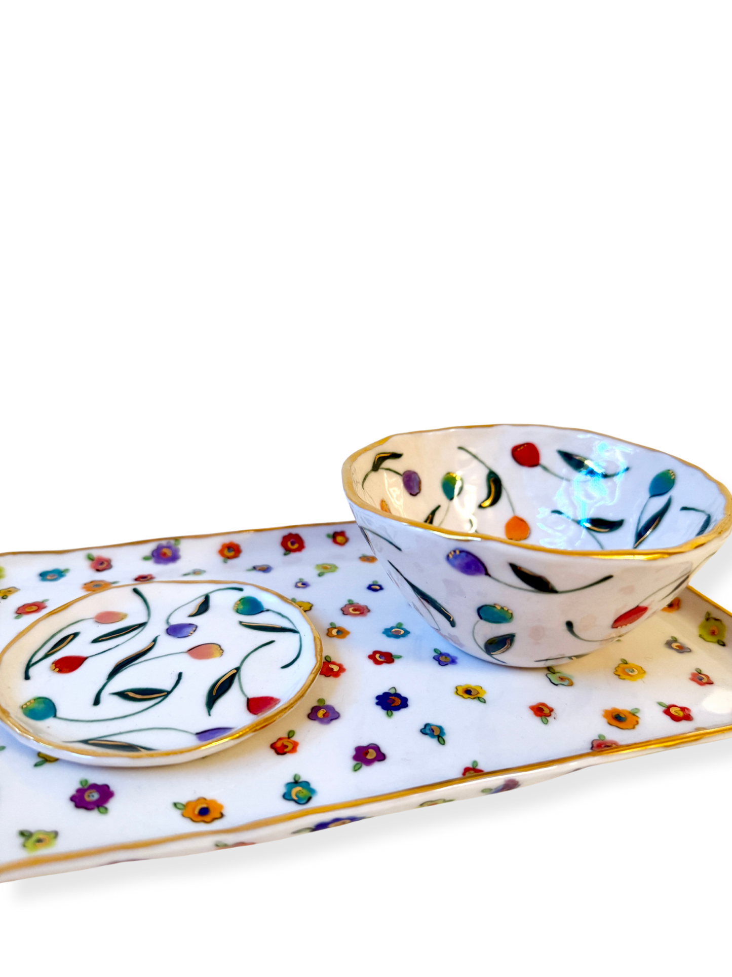 Small Flower Large Rectangular Platter