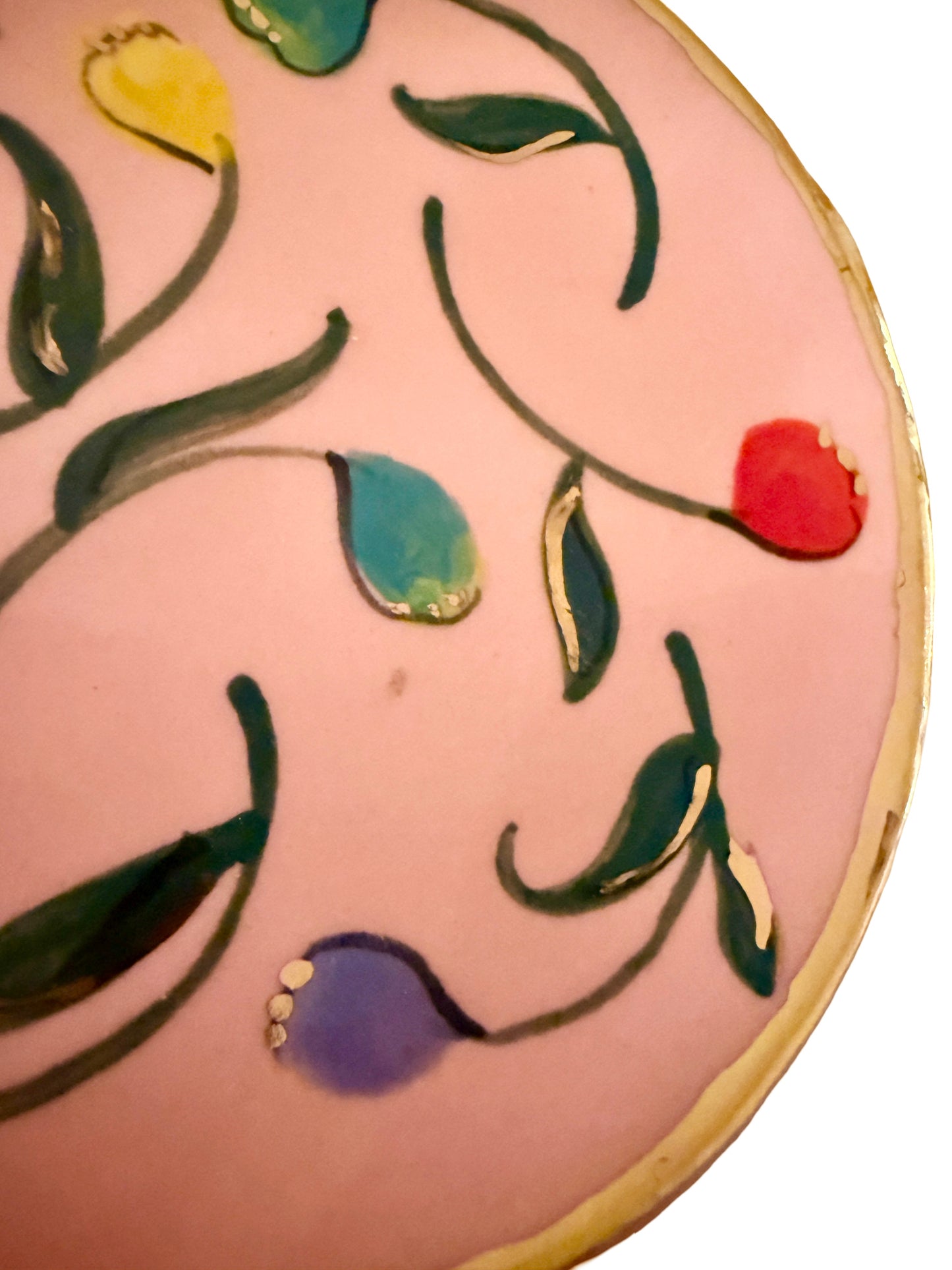 Pink Tulip Trinket Plate