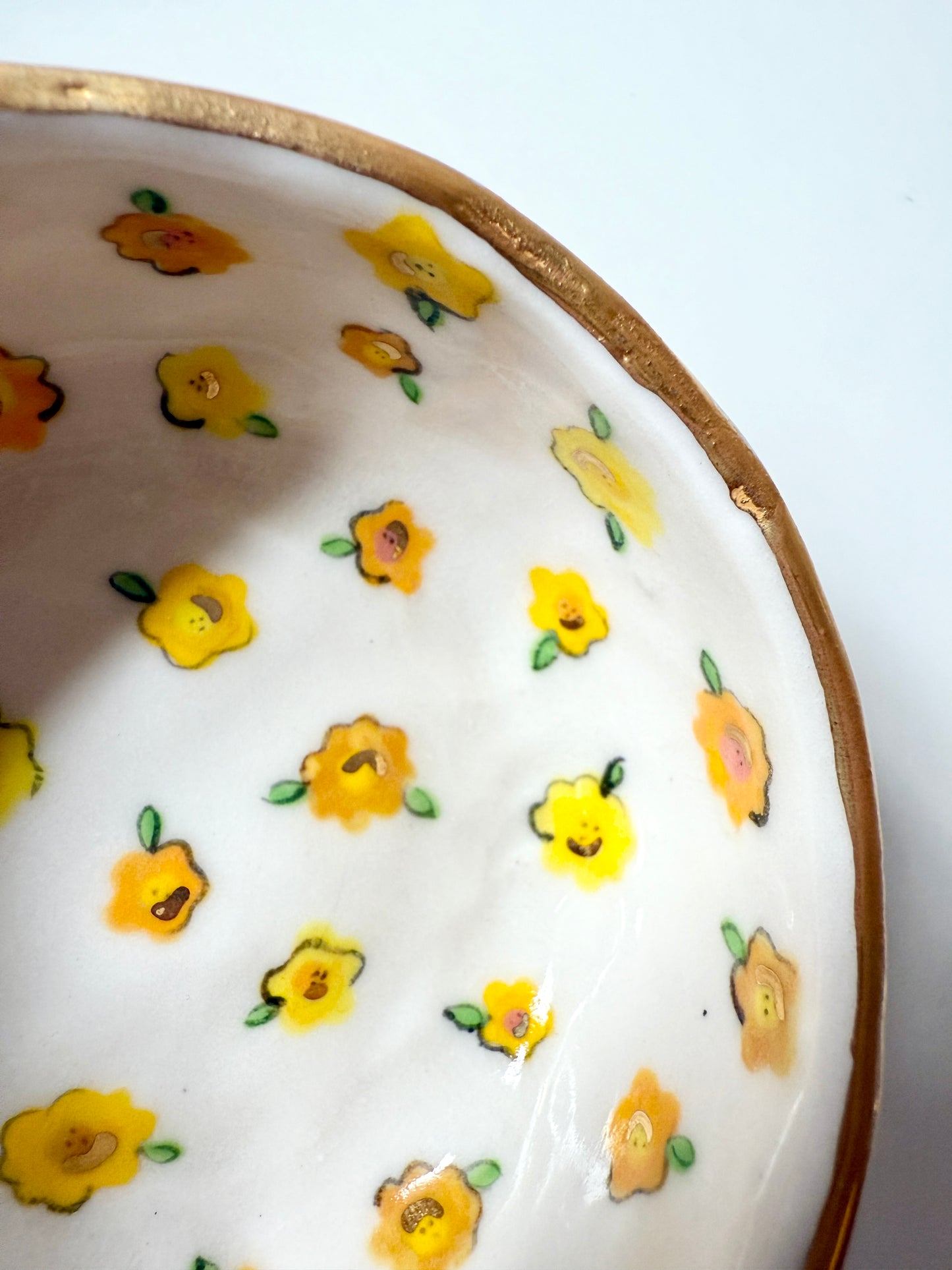 Yellow Flower Trinket Dish