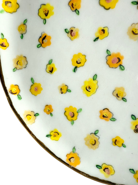 Yellow Flower Medium Plate