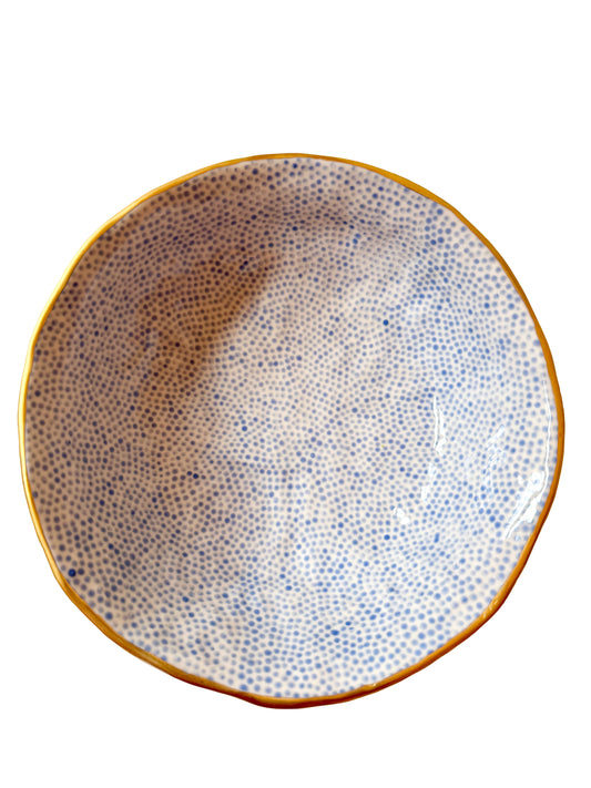 Light Blue Dot Large Bowl