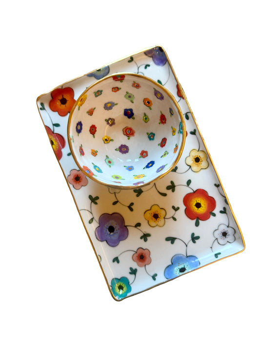Large Flower Large Rectangular Platter