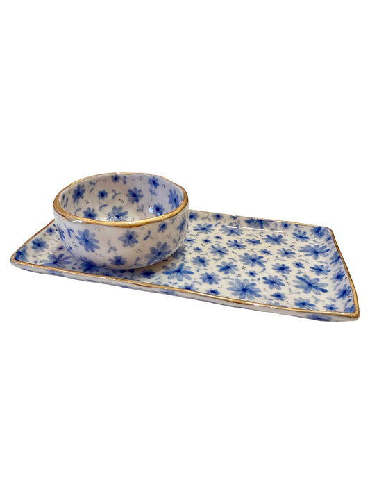 Blue Toile Trinket Bowl