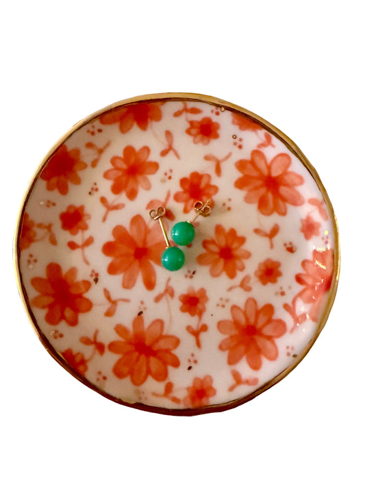 Red Toile Trinket Plate