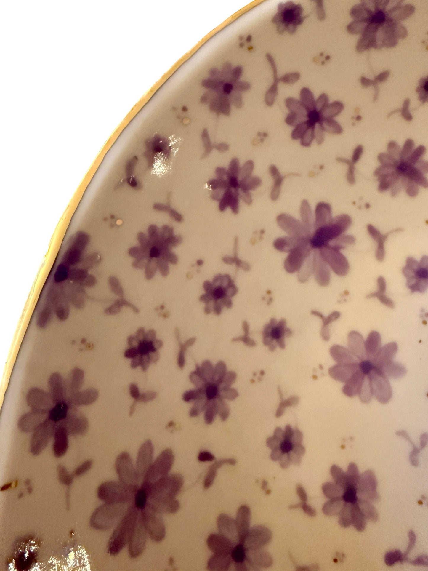 Lavender Toile Large Flat Bowl