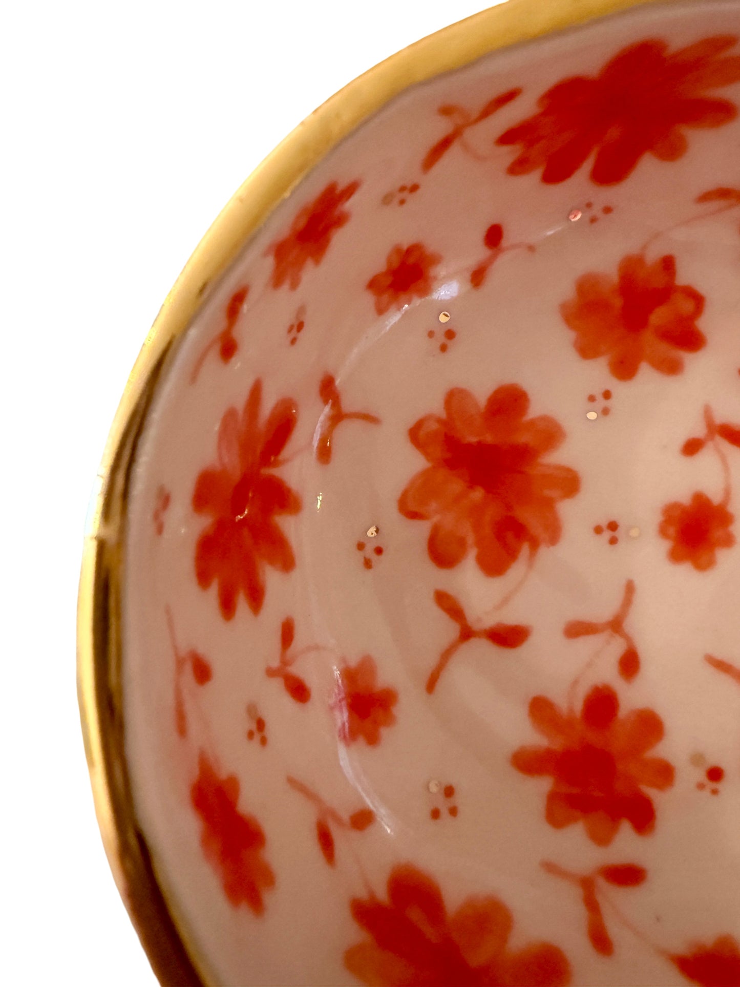 Red Toile Trinket Bowl