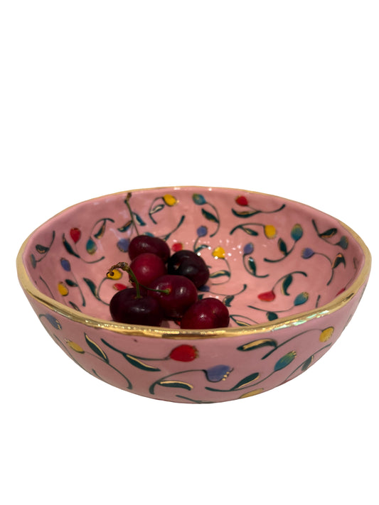 Pink Tulip Large Bowl