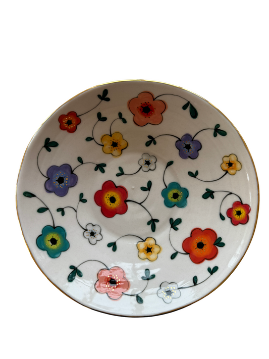 Large Flower Shallow Fruit Bowl