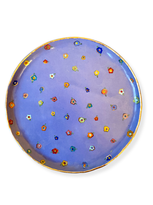 Lavender Small Flower Medium Plate