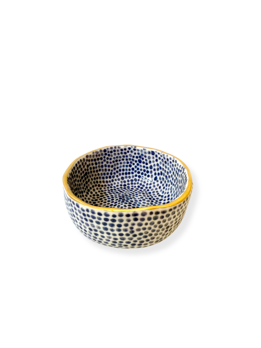 Indigo Dot Trinket Bowl