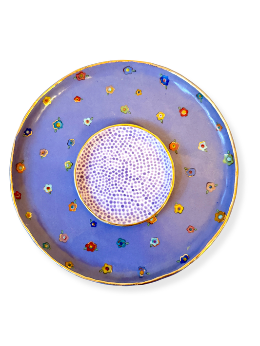 Lavender Dot Trinket Plate