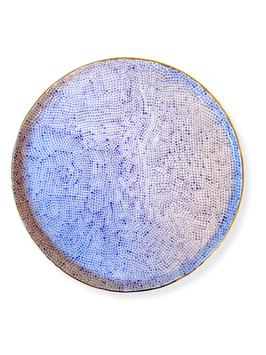 Lavender Dot Large Circular Platter