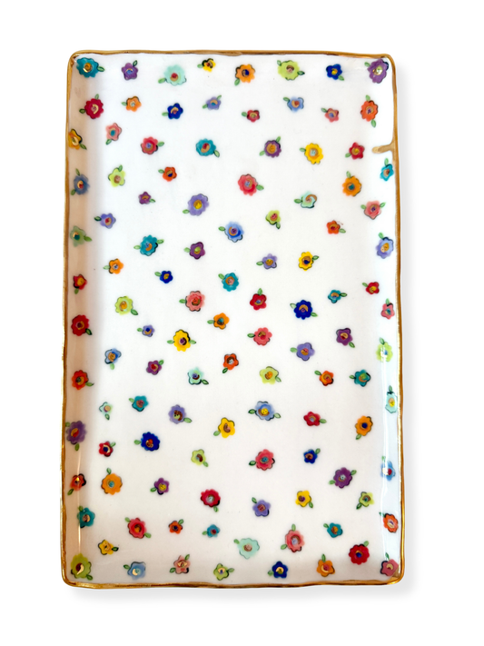 Small Flower Large Rectangular Platter