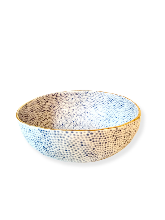 Light Blue Dot Large Bowl