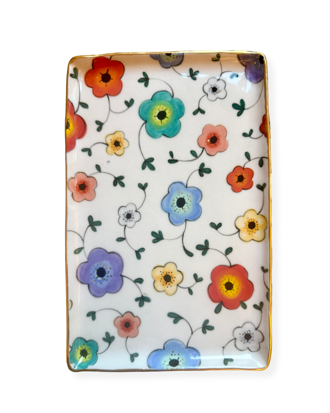 Large Flower Medium Rectangular Platter