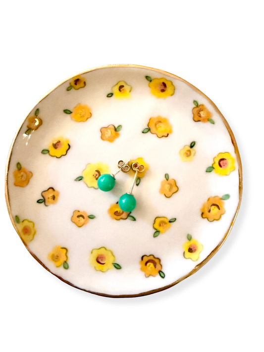 Yellow Small Flower Trinket Plate