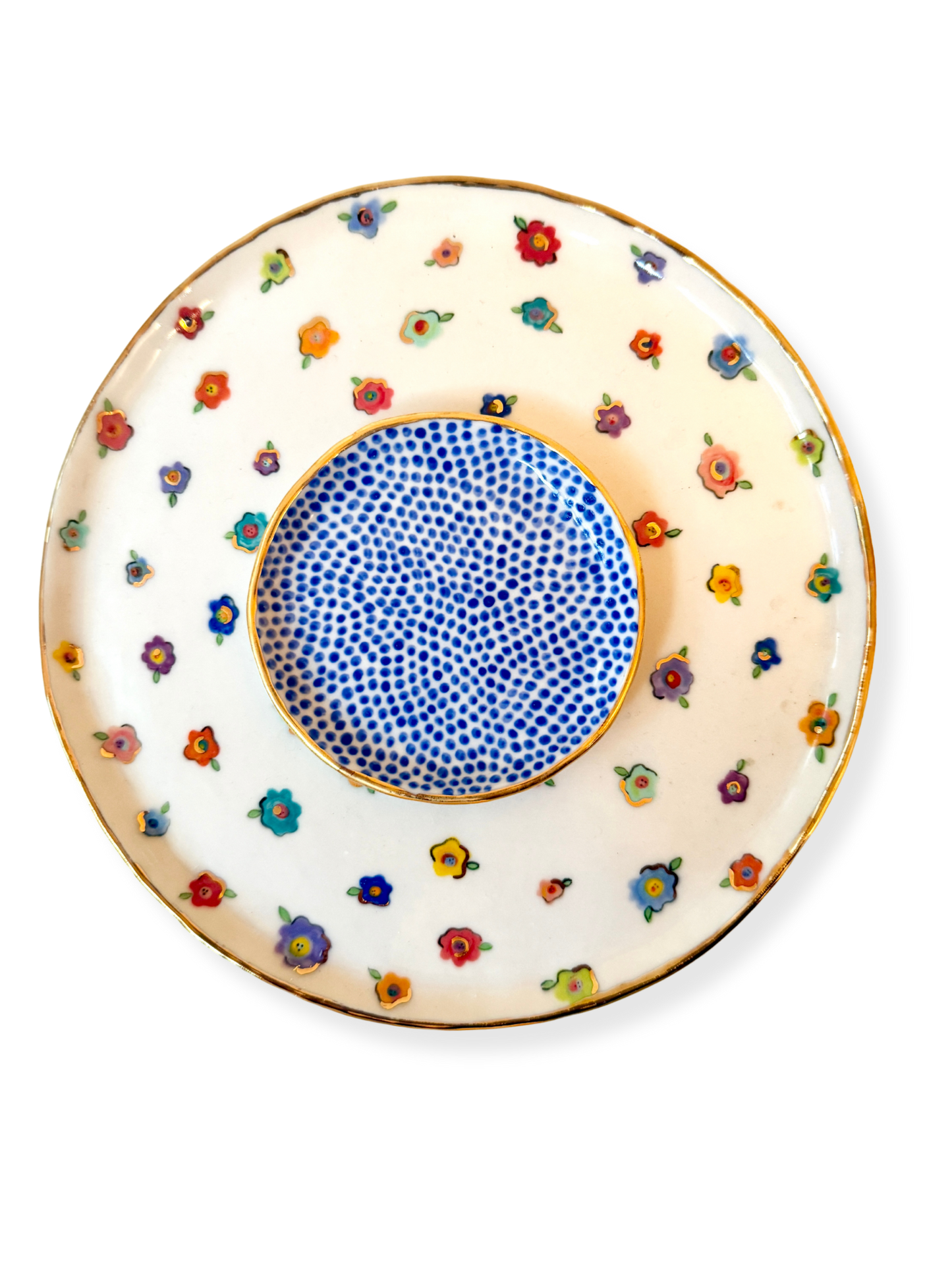 Indigo Dot Trinket Plate