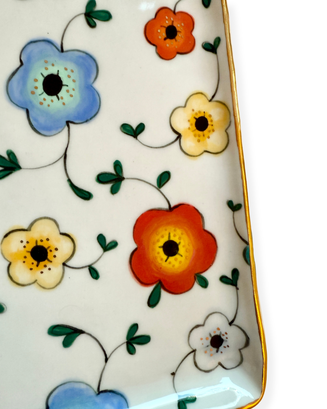 Large Flower Medium Rectangular Platter