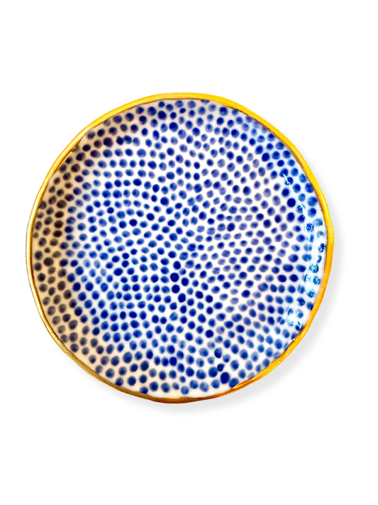 Indigo Dot Trinket Plate