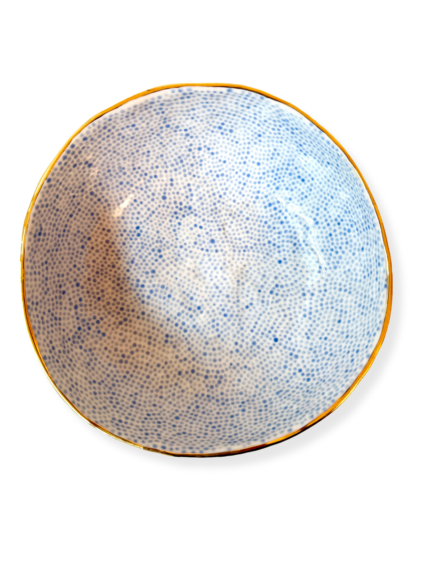 Light Blue Dot Large Bowl