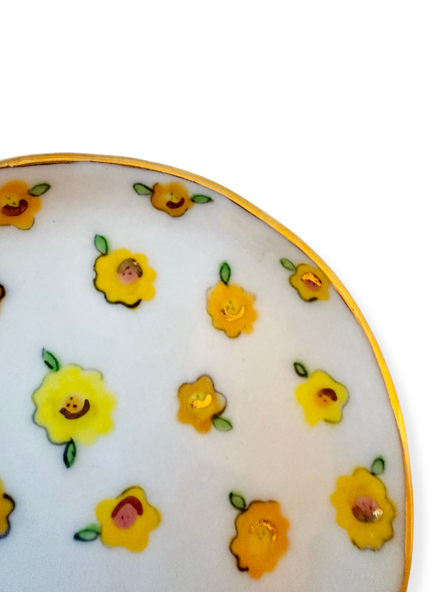 Yellow Small Flower Trinket Plate