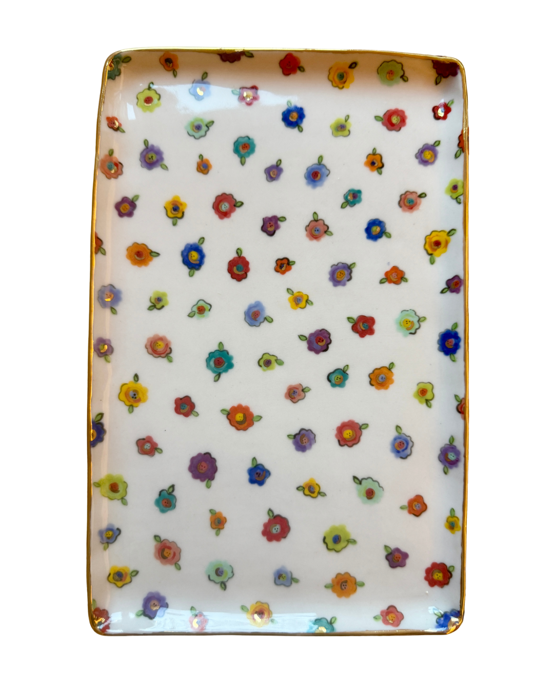 Small Flower Medium Rectangular Platter