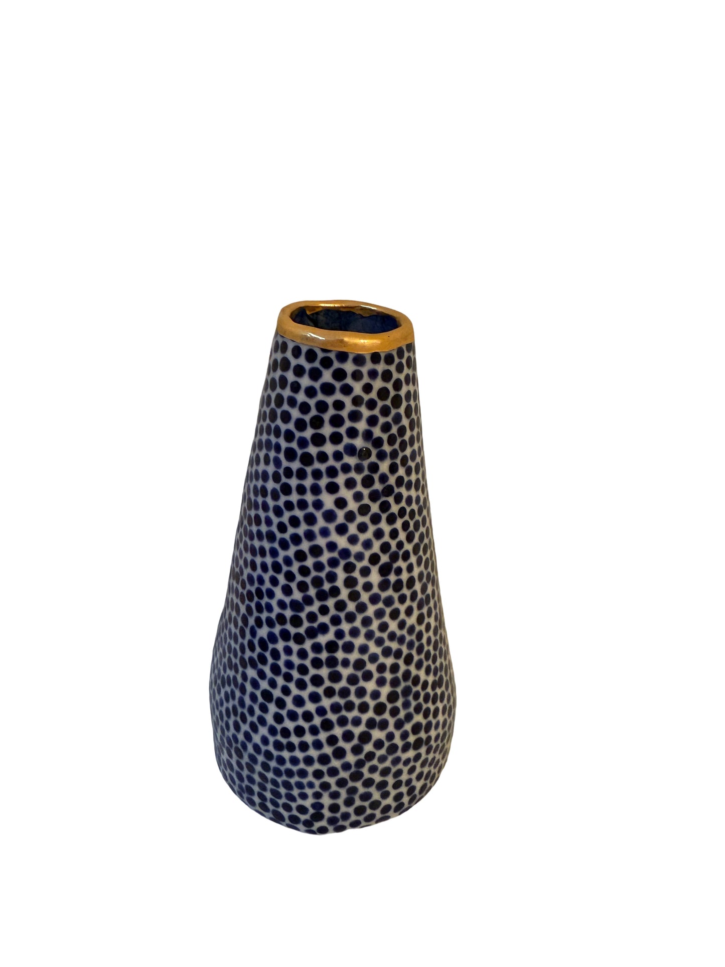 Dark Blue Dot Bud Vase