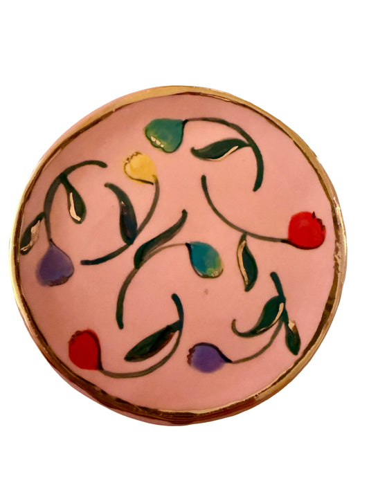 Pink Tulip Trinket Plate
