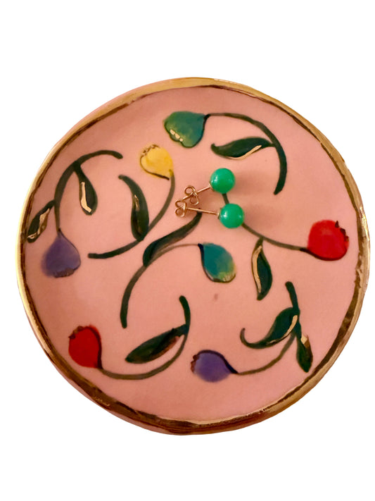 Pink Tulip Trinket Plate