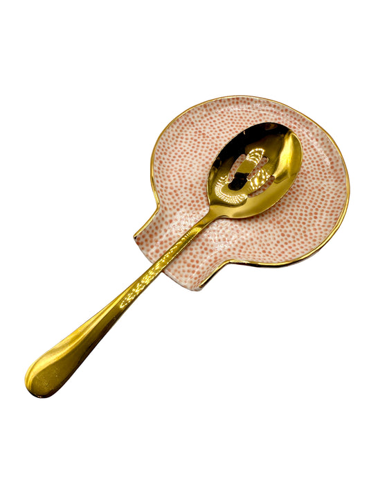 Peach Dot Spoon Rest