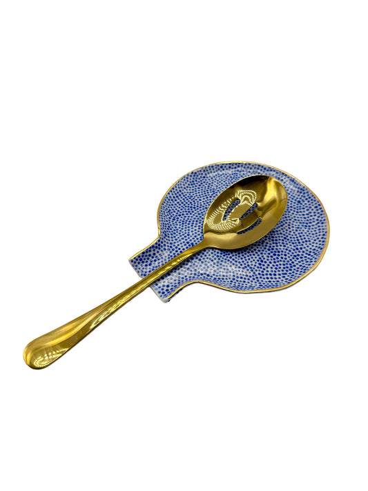 Blue Dot Spoon Rest