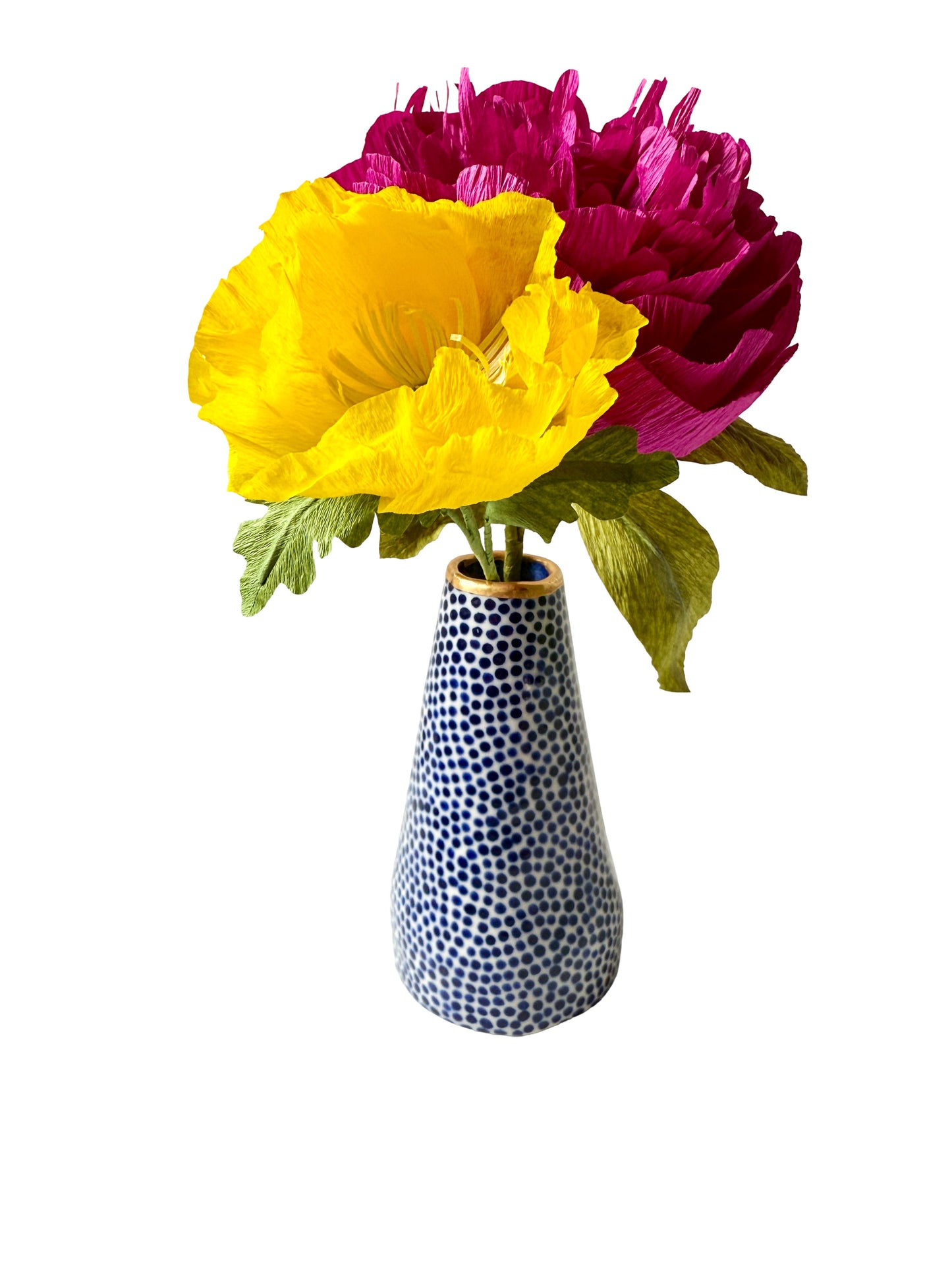 Dark Blue Dot Bud Vase