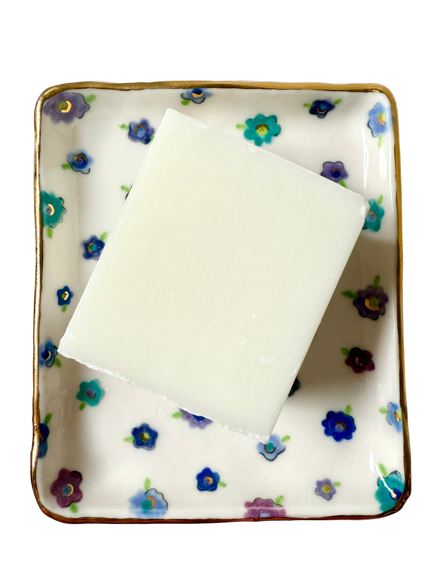 Blue and Purple Flower Soap Dish