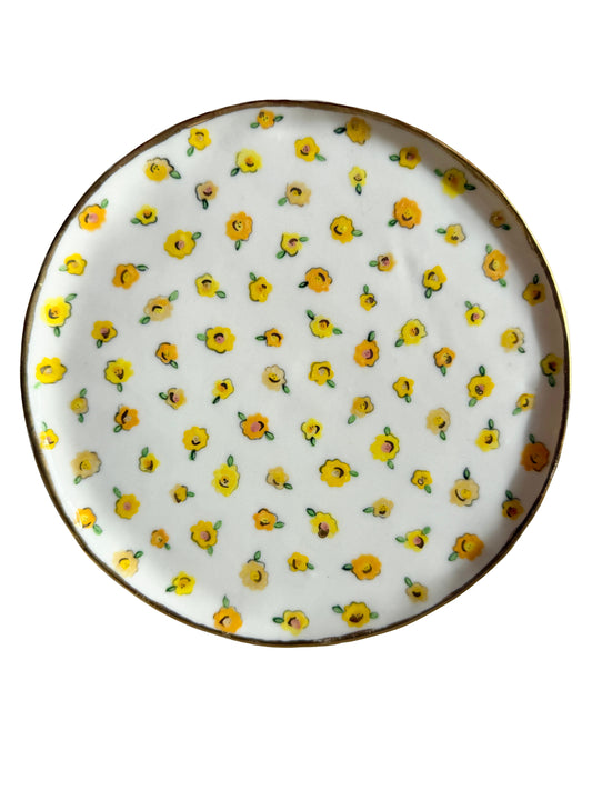 Yellow Flower Medium Plate