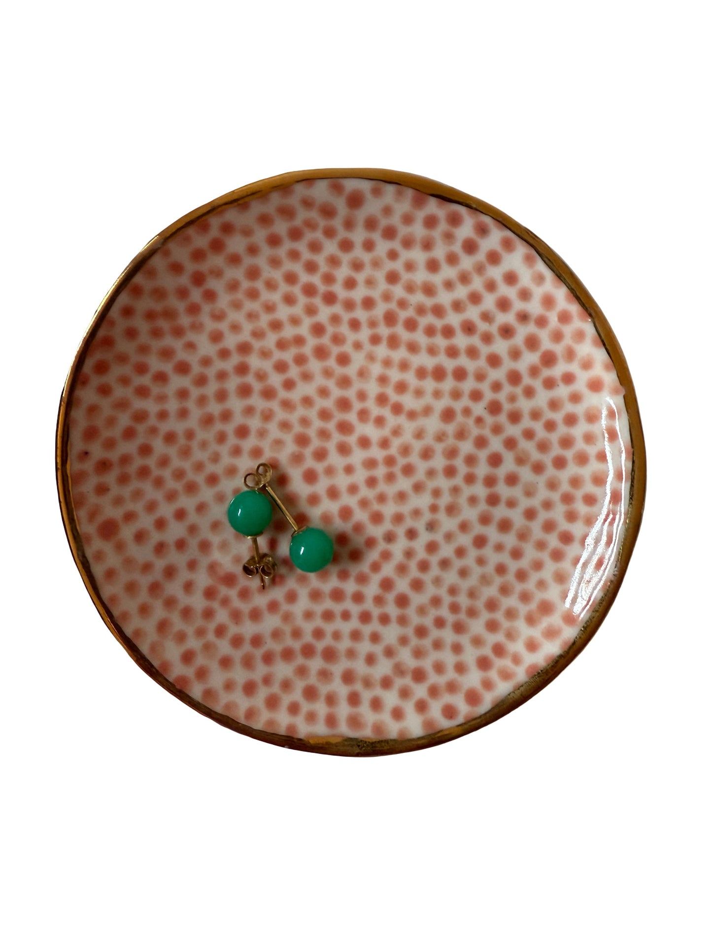 Peach Dot Trinket Plate