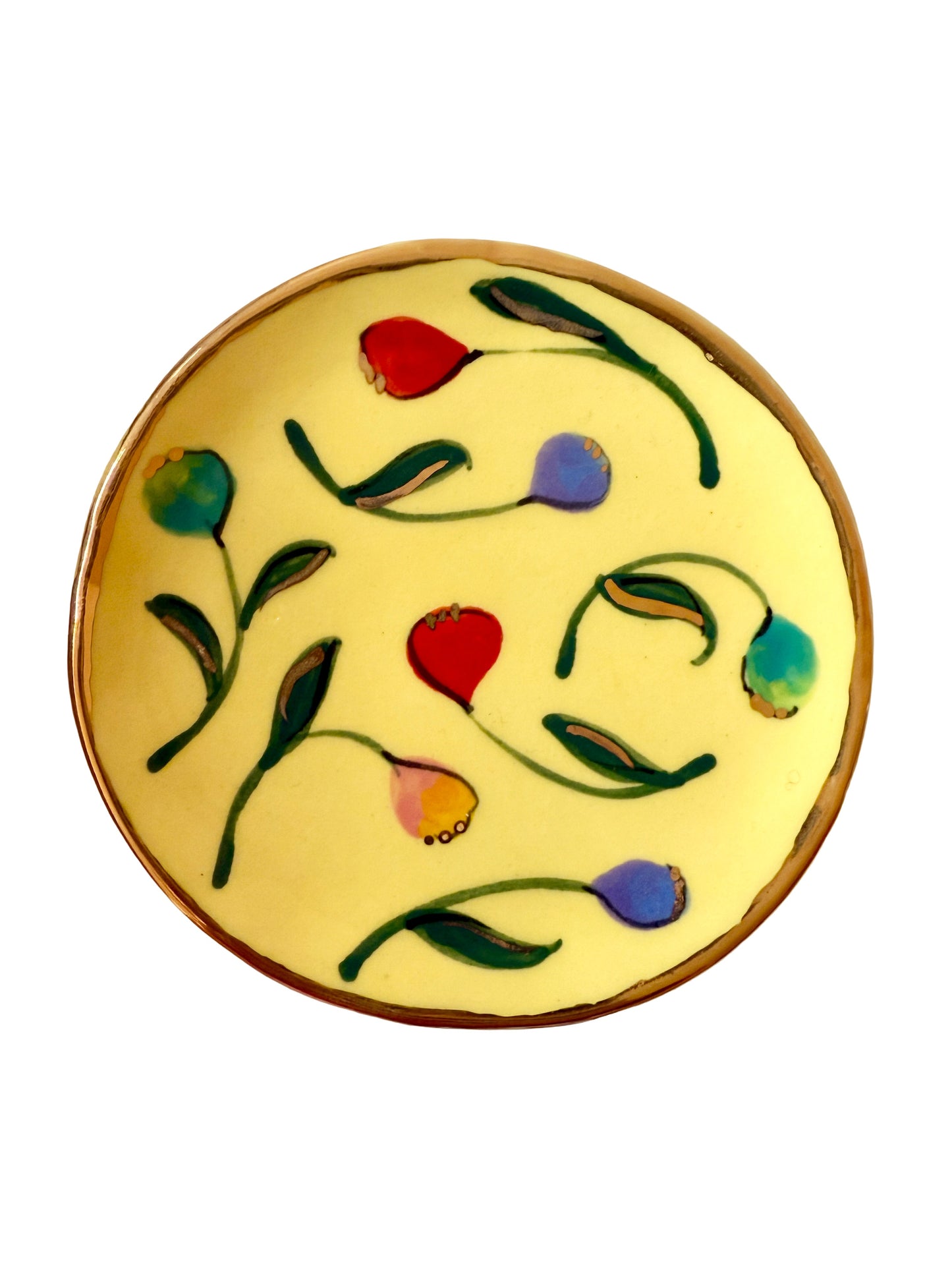 Yellow Tulip Trinket Plate