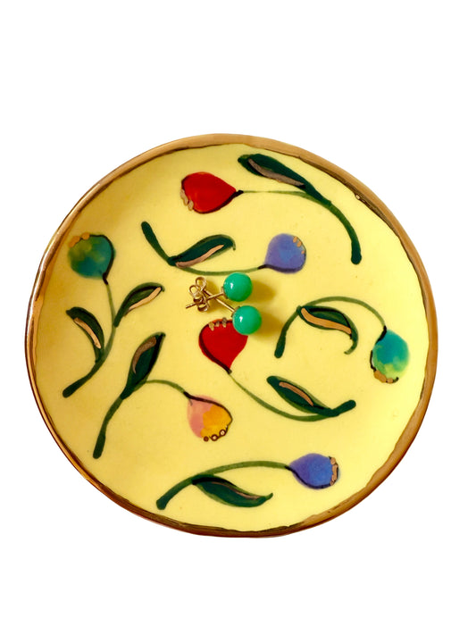 Yellow Tulip Trinket Plate