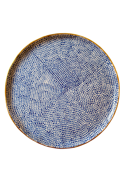 Blue Dot Medium Plate