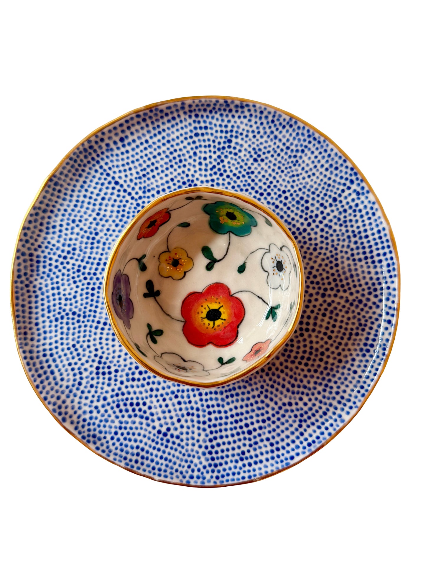 Blue Dot Medium Plate