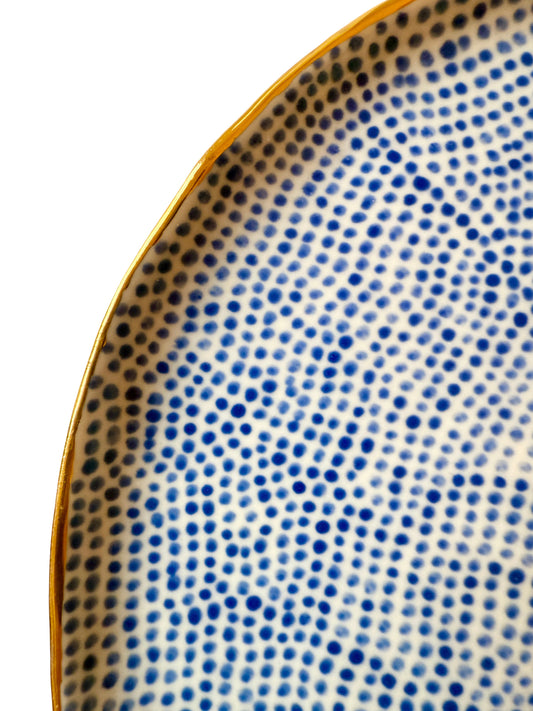 Blue Dot Medium Plate