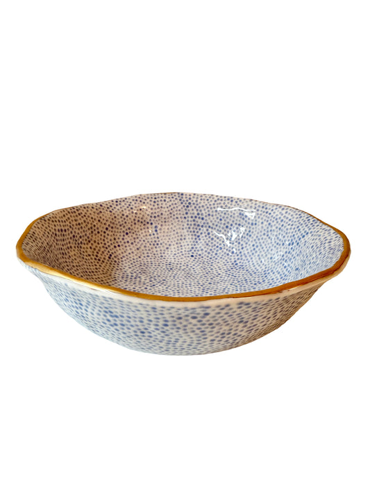 Light Blue Dot Large Bowl