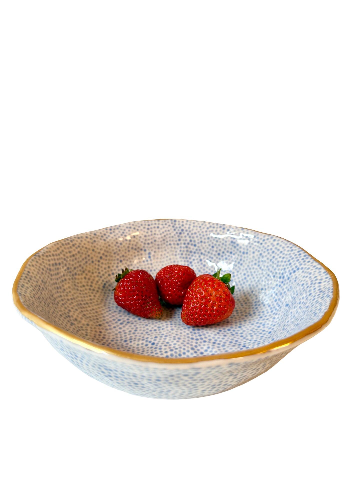 Light Blue Dot Large Bowl