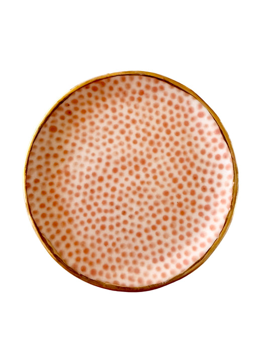 Peach Dot Trinket Plate