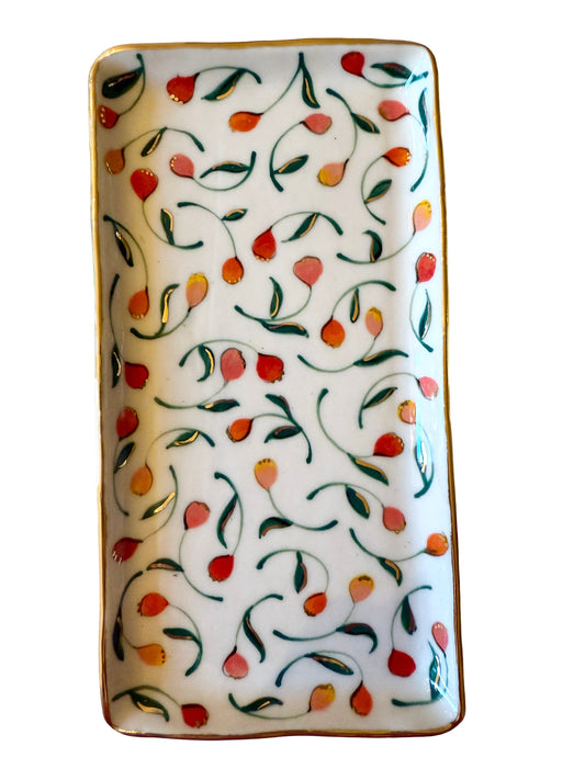 Pink and Red Tulip Medium Rectangular Platter