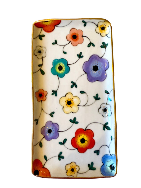 Large Flower Medium Rectangular Platter