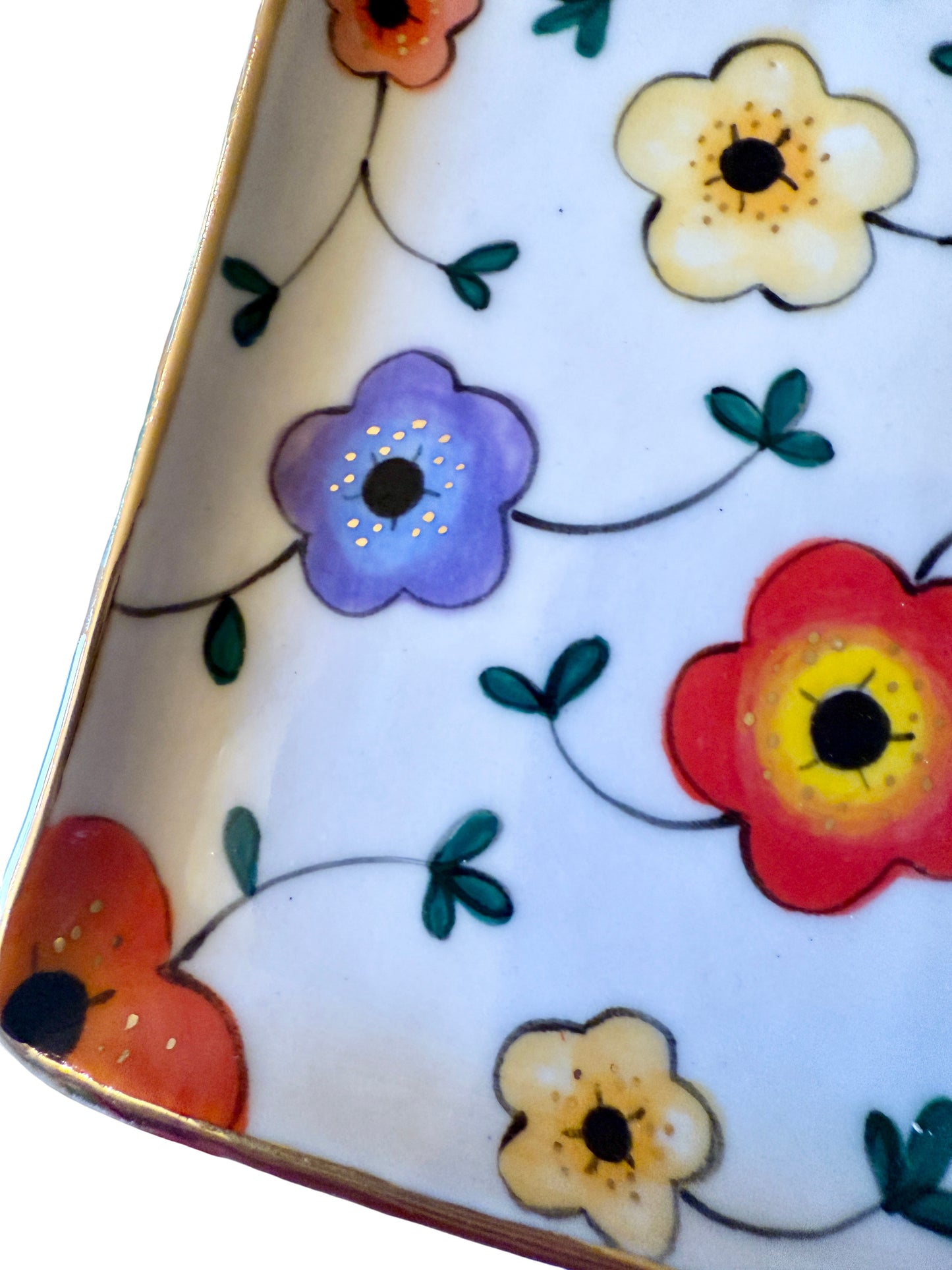 Large Flower Medium Rectangular Platter