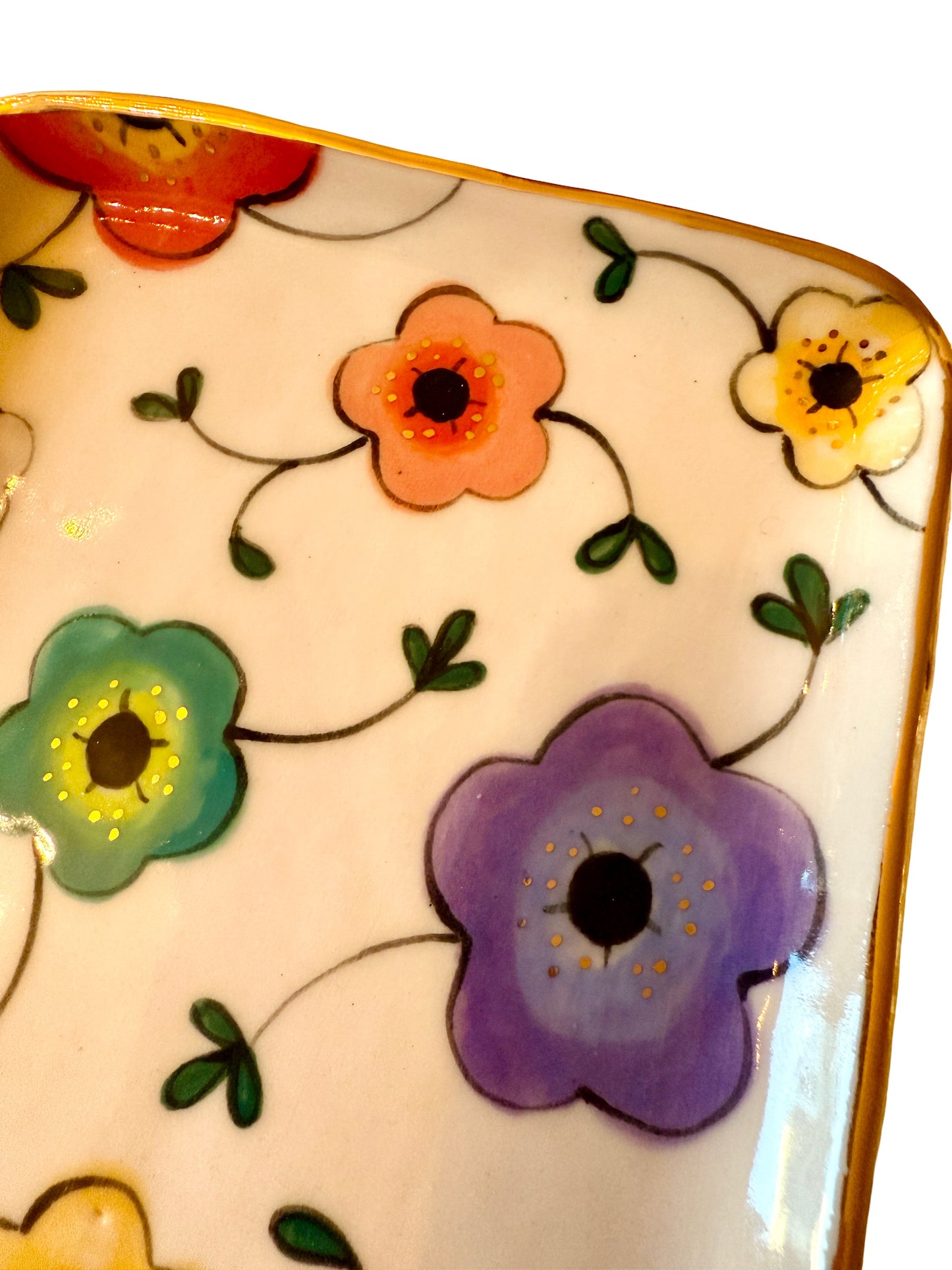 Large Flower Medium Rectangular Platter